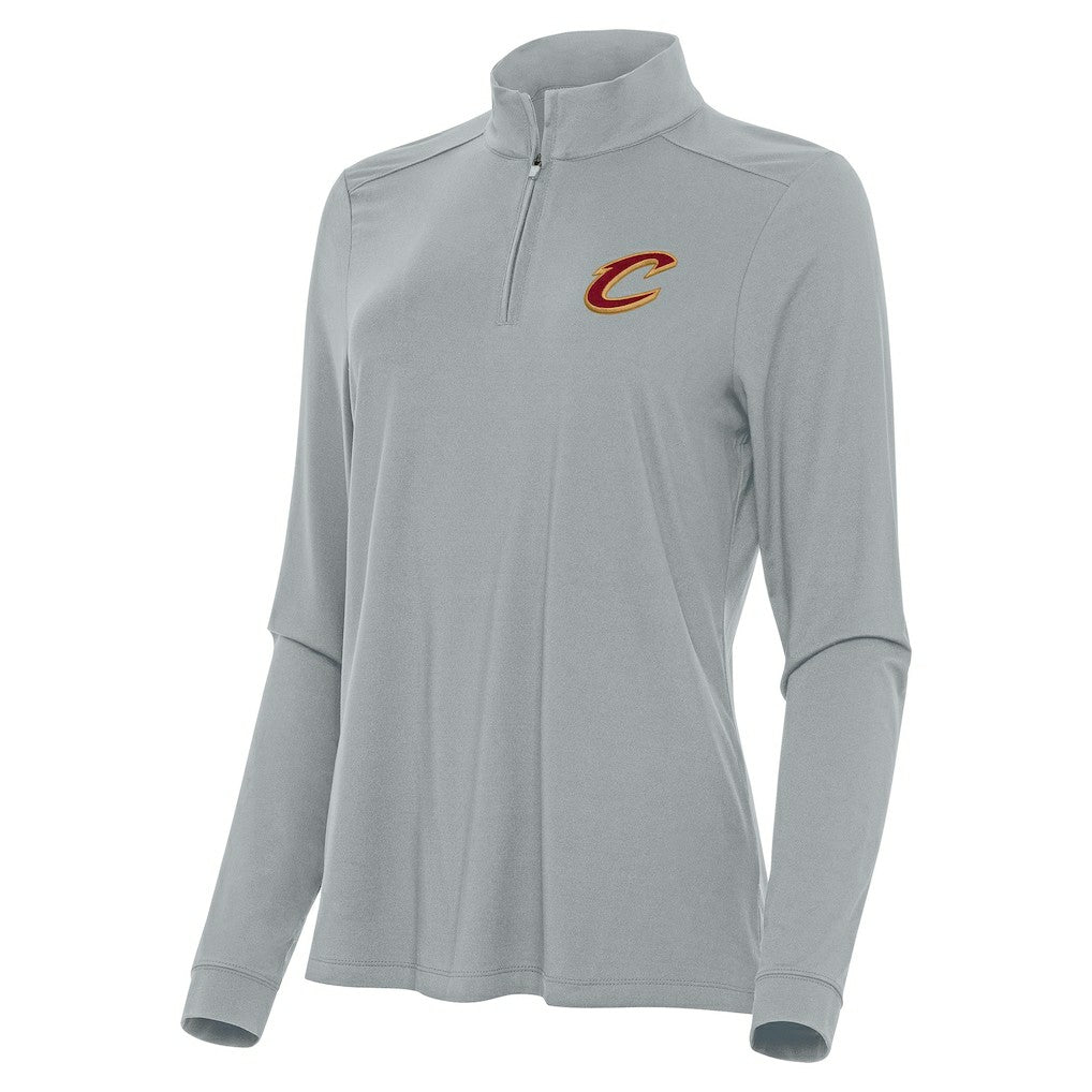 Cleveland Cavaliers Antigua Women's Intent Quarter-Zip Top Gray