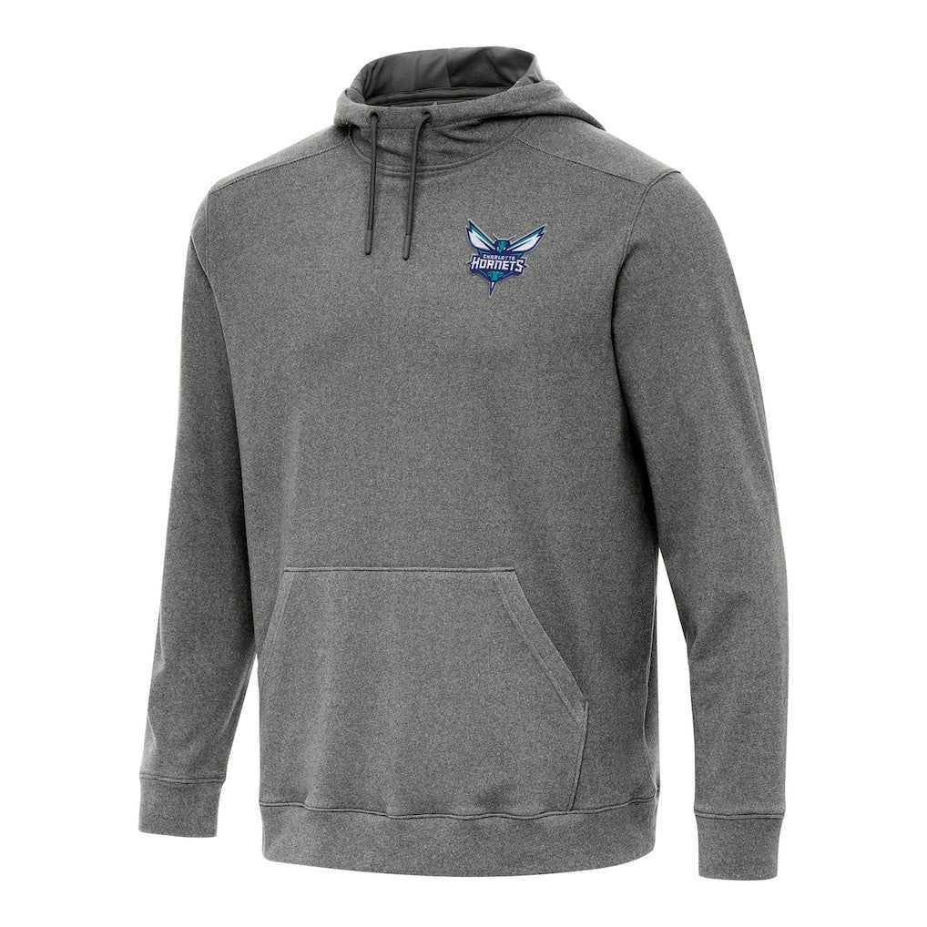 Charlotte Hornets Antigua Cloud Pullover Hoodie Heather Black