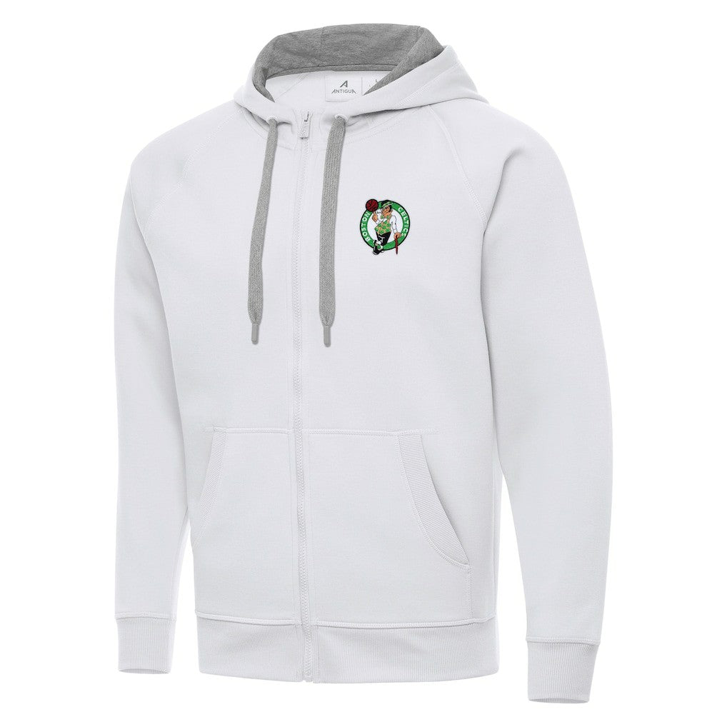Boston Celtics Antigua Big & Tall Victory Full-Zip Hoodie Jacket White