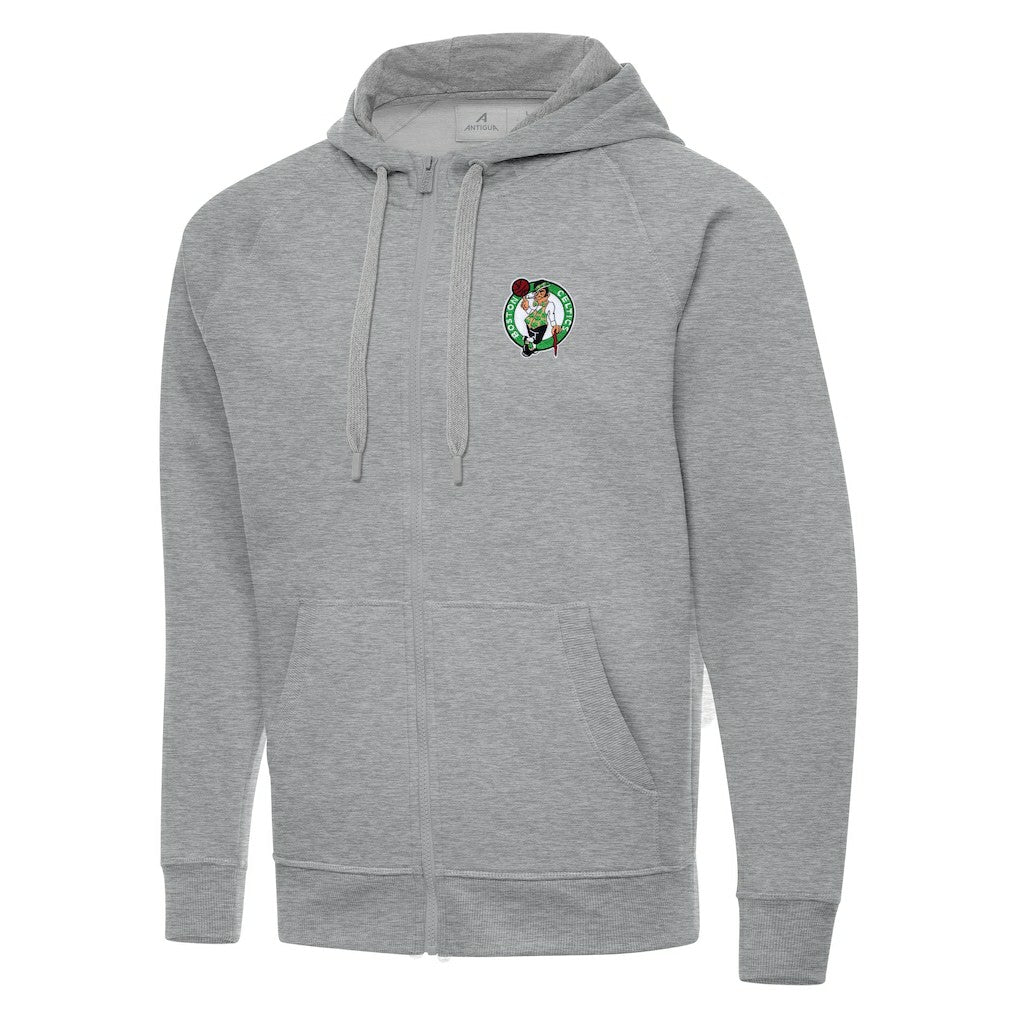 Boston Celtics Antigua Big & Tall Victory Full-Zip Hoodie Jacket Heather Gray