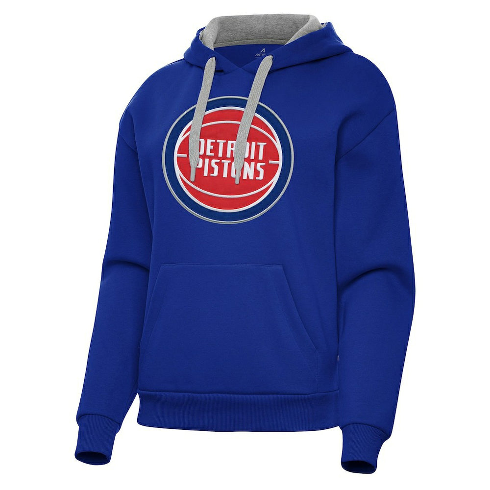Detroit Pistons Antigua Women's Victory Pullover Hoodie Blue