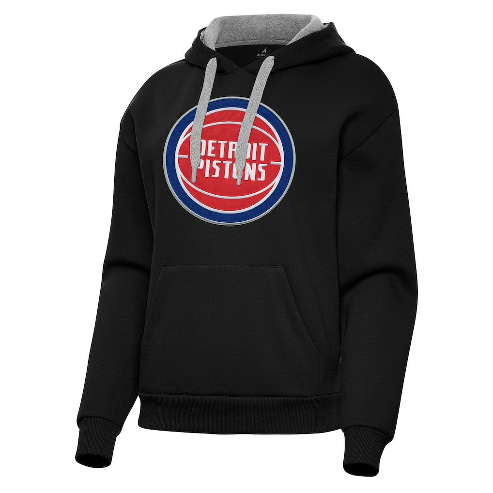Detroit Pistons Antigua Women's Victory Pullover Hoodie Black