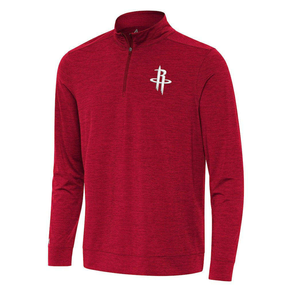 Houston Rockets Antigua Bright Quarter-Zip Top Heather Red
