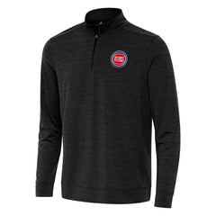 Detroit Pistons Antigua Bright Quarter-Zip Top Heather Black