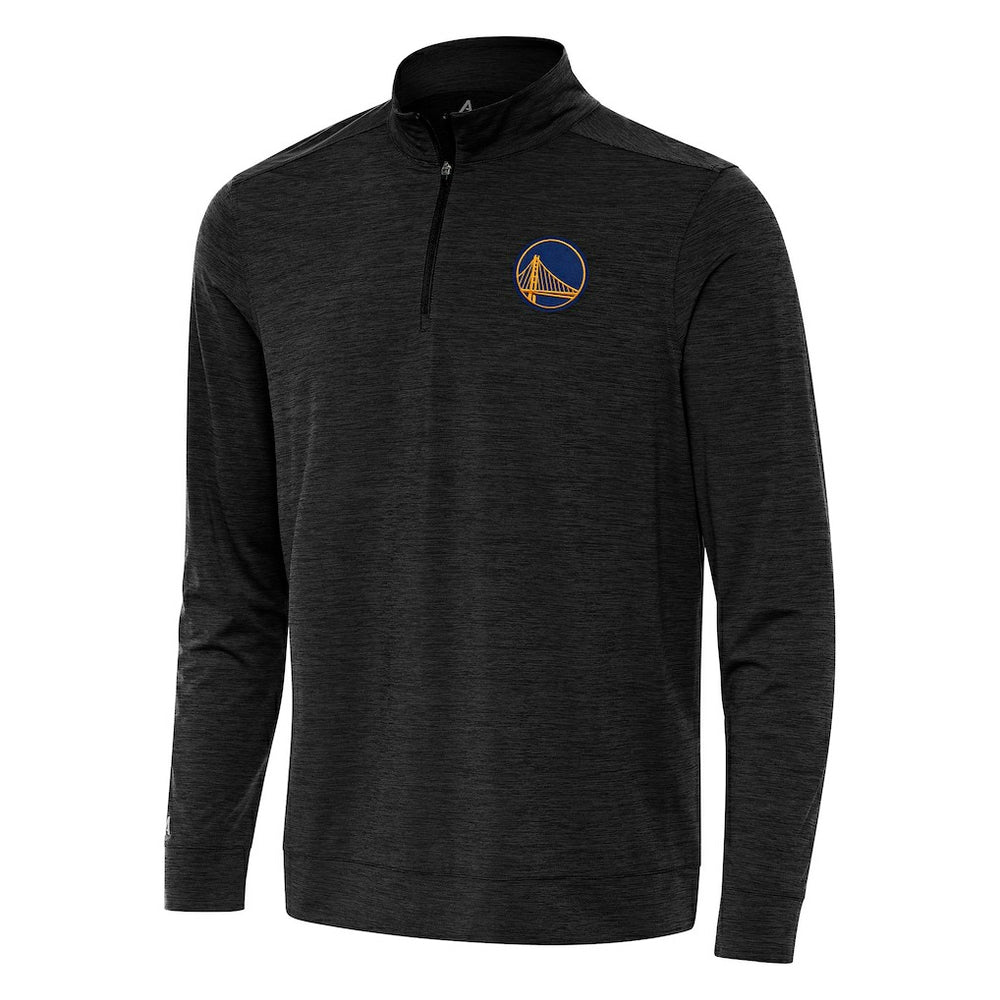 Golden State Warriors Antigua Bright Quarter-Zip Top Heather Black