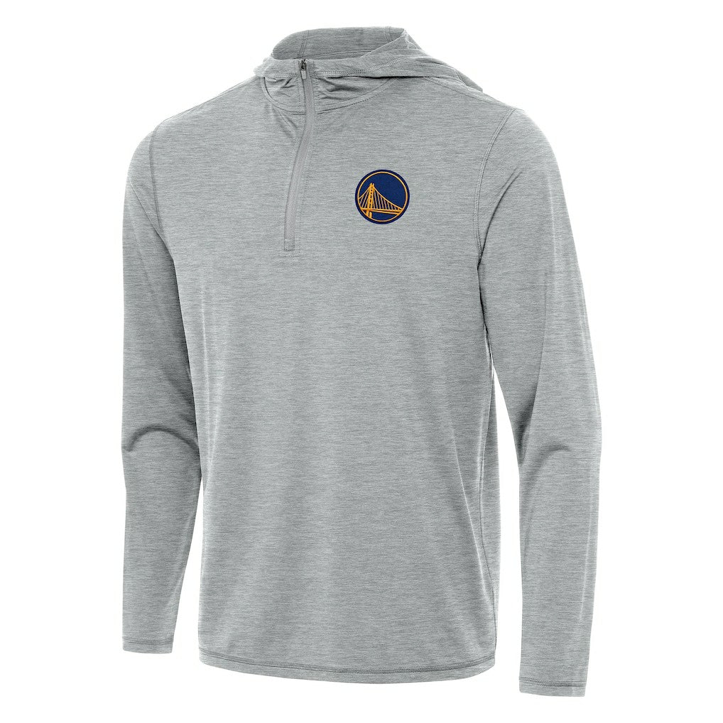 Golden State Warriors Antigua Tidy Quarter-Zip Hoodie Heather Gray