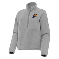 Indiana Pacers Antigua Women's Figure Half-Zip Pullover Sweatshirt Gray