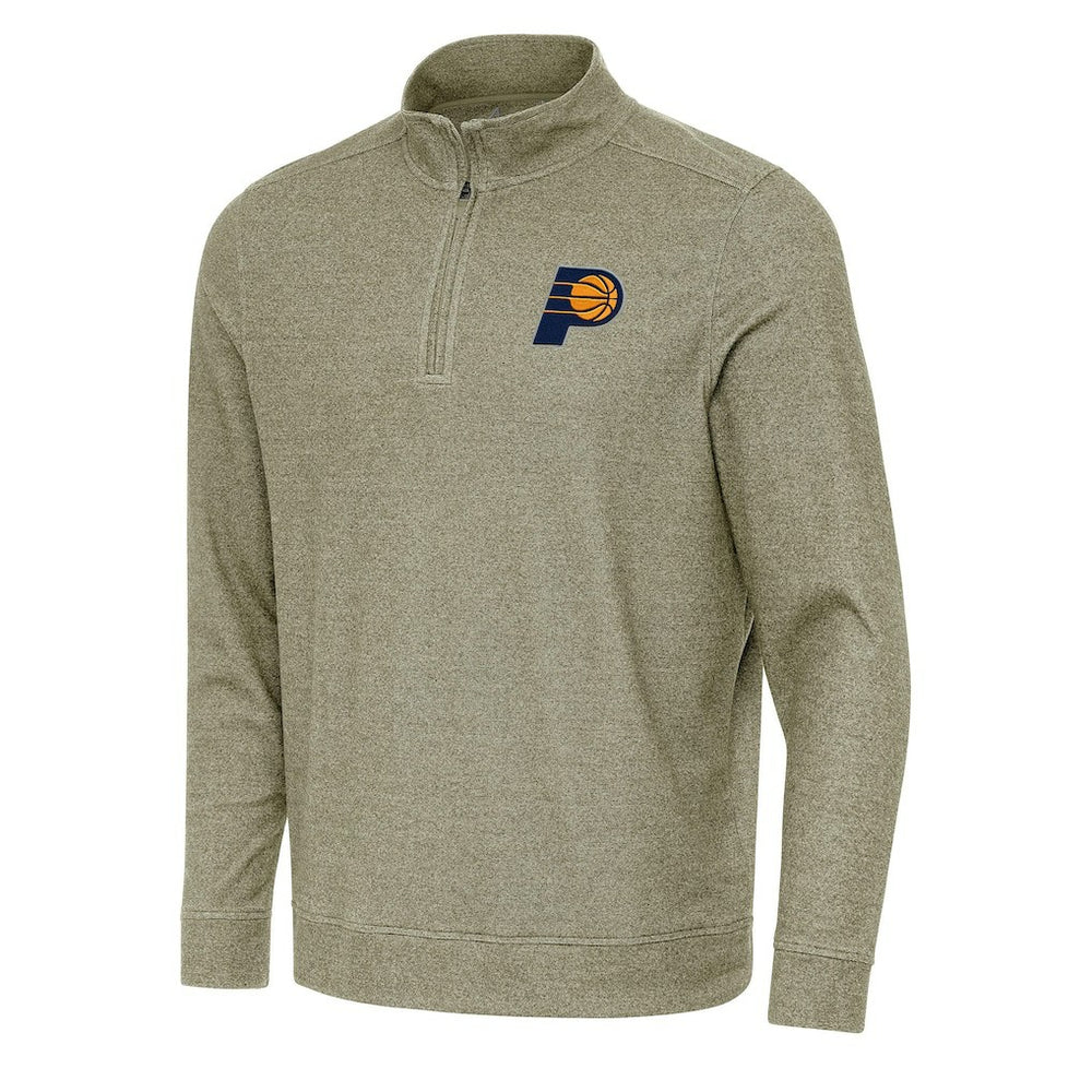 Indiana Pacers Antigua Subtle Quarter-Zip Sweatshirt Olive