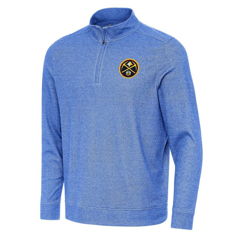 Denver Nuggets Antigua Subtle Quarter-Zip Sweatshirt Heather Royal