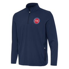 Detroit Pistons Antigua Perilous Quarter-Zip Sweatshirt Navy