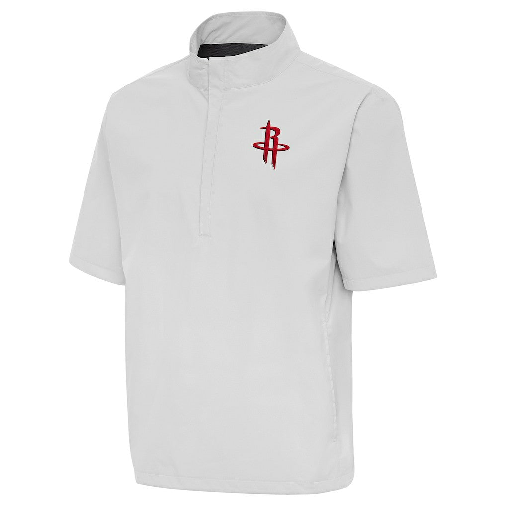 Houston Rockets Antigua Brisk Quarter-Zip Windbreaker Heather Gray