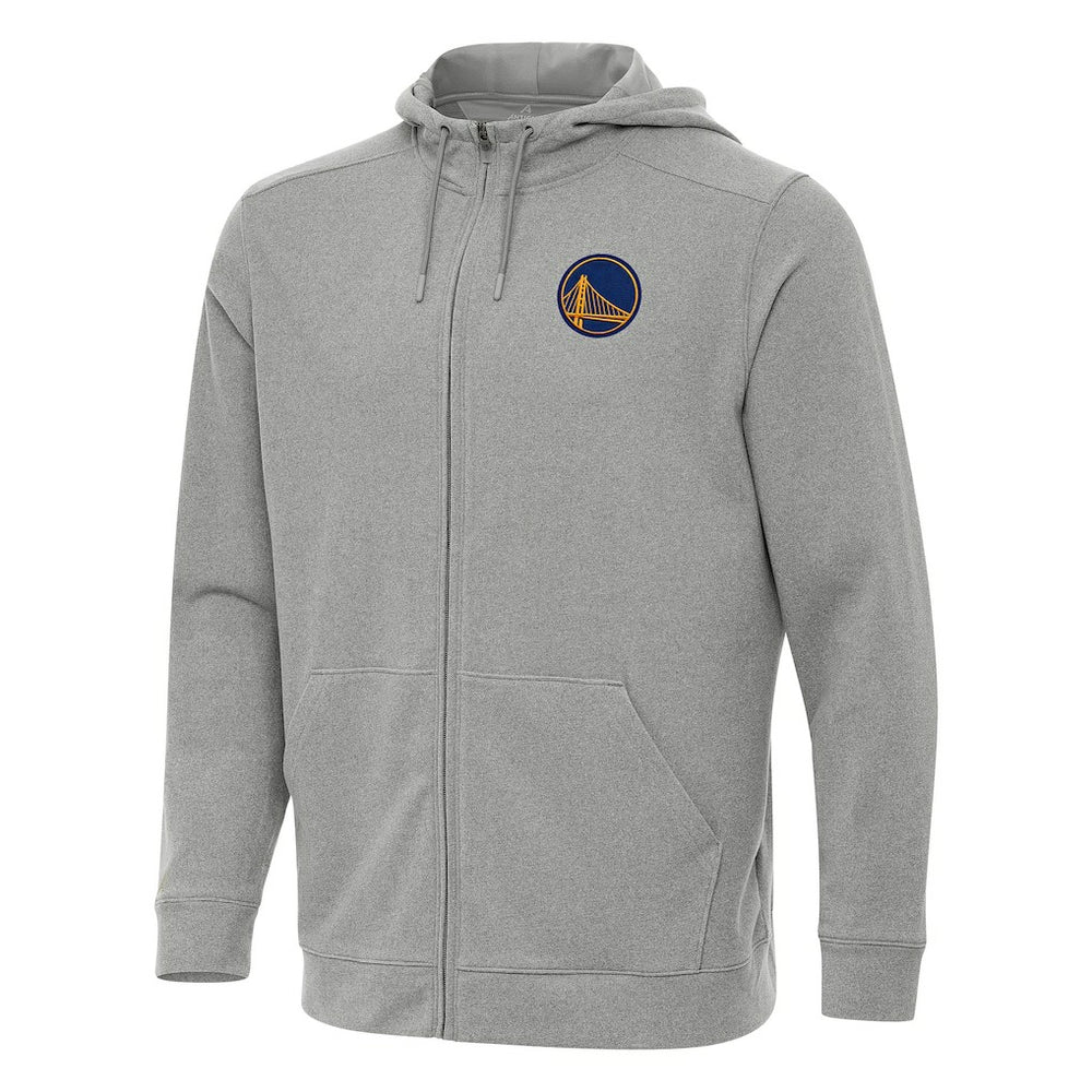 Golden State Warriors Antigua Effortless Full-Zip Hoodie Jacket Heather Gray