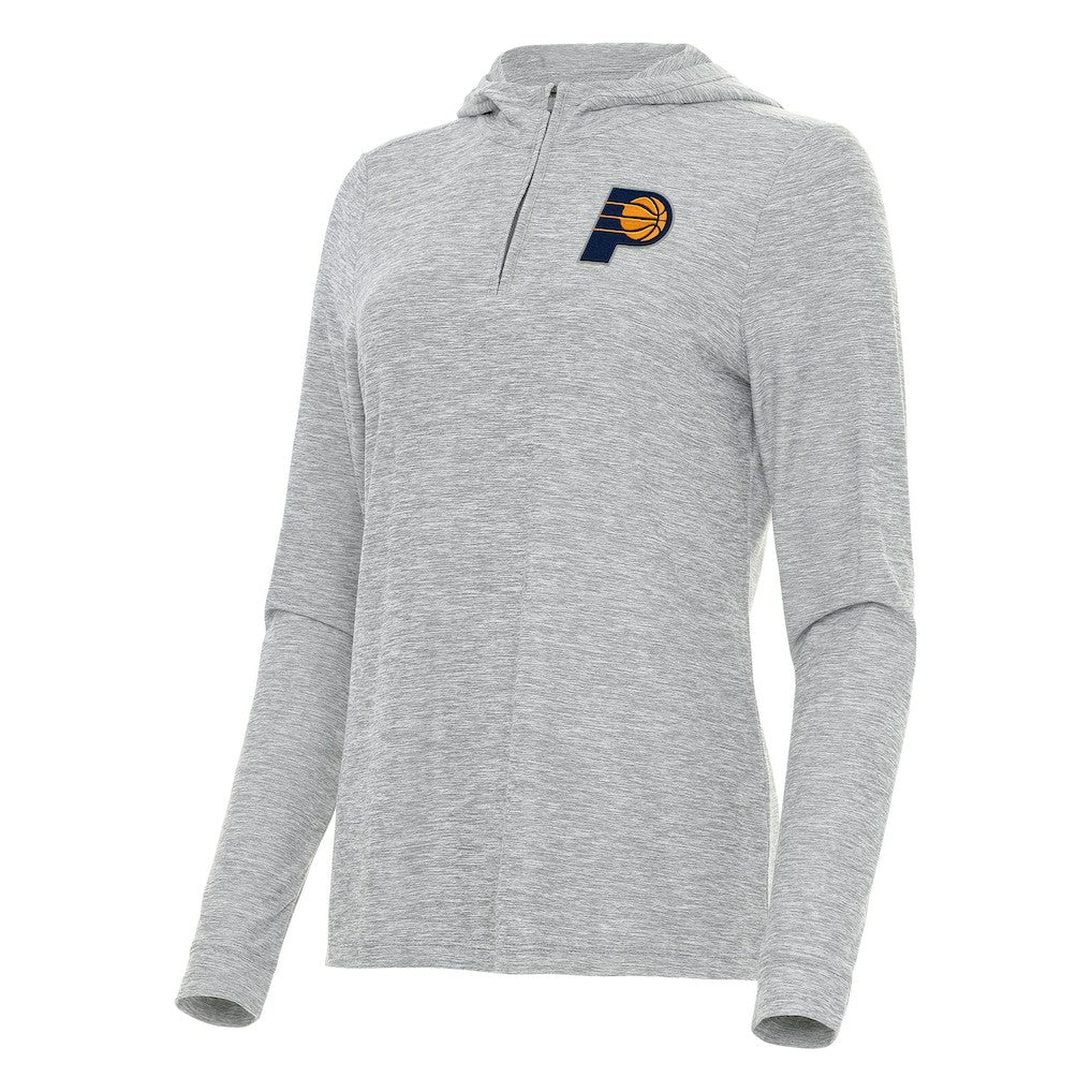 Indiana Pacers Antigua Women's Daybreak Quarter-Zip Hoodie Heather Gray