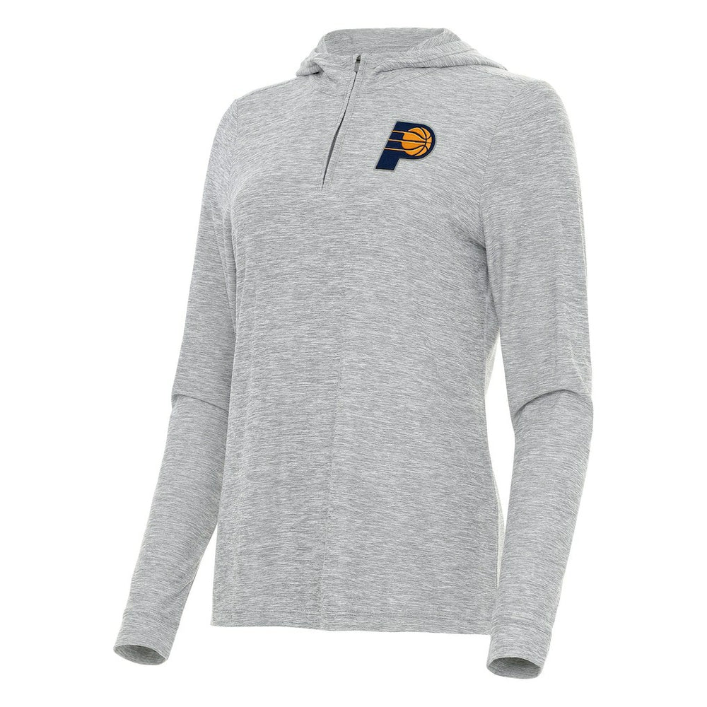 Indiana Pacers Antigua Women's Daybreak Quarter-Zip Hoodie Heather Gray