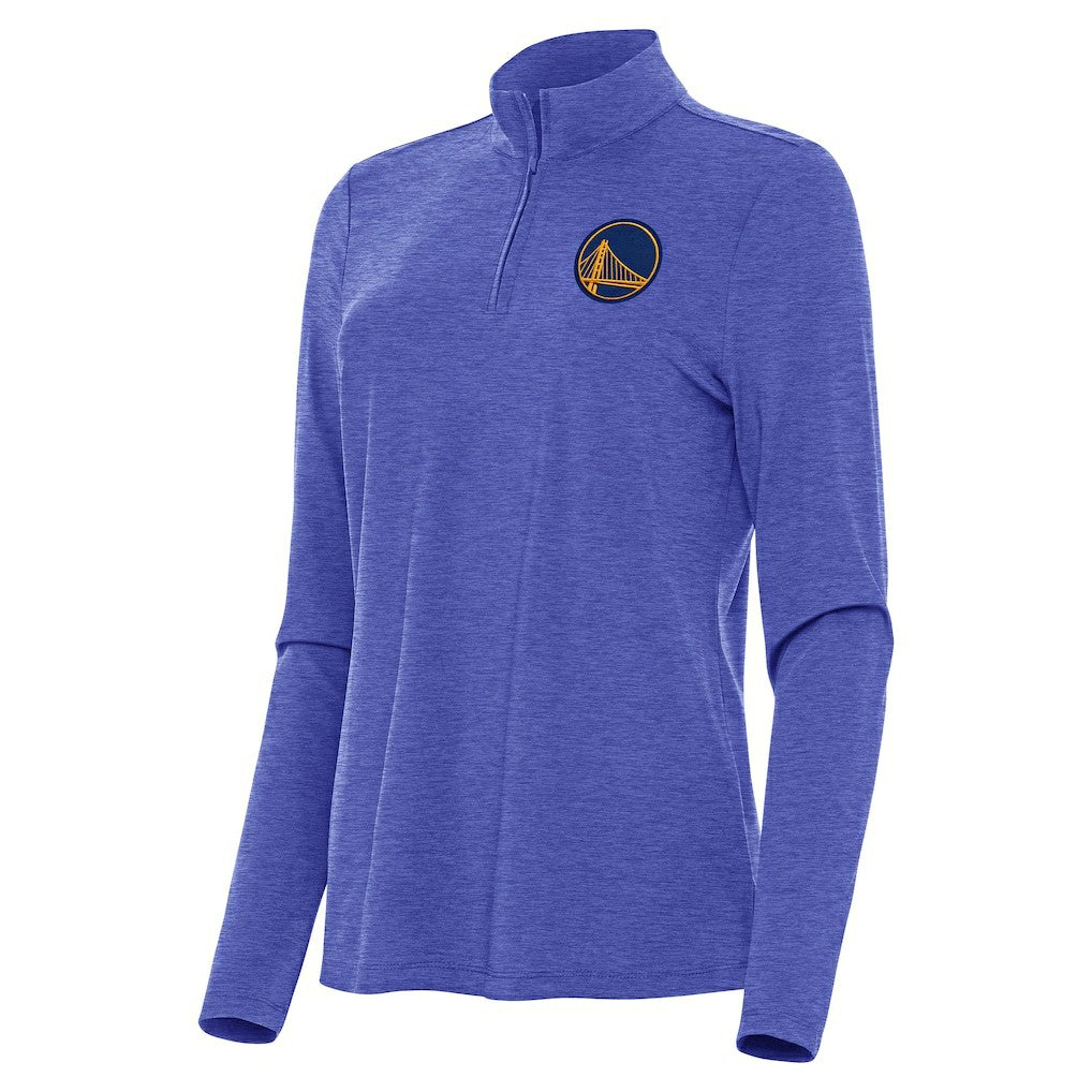 Golden State Warriors Antigua Women's Bright Quarter-Zip Top Heather Royal