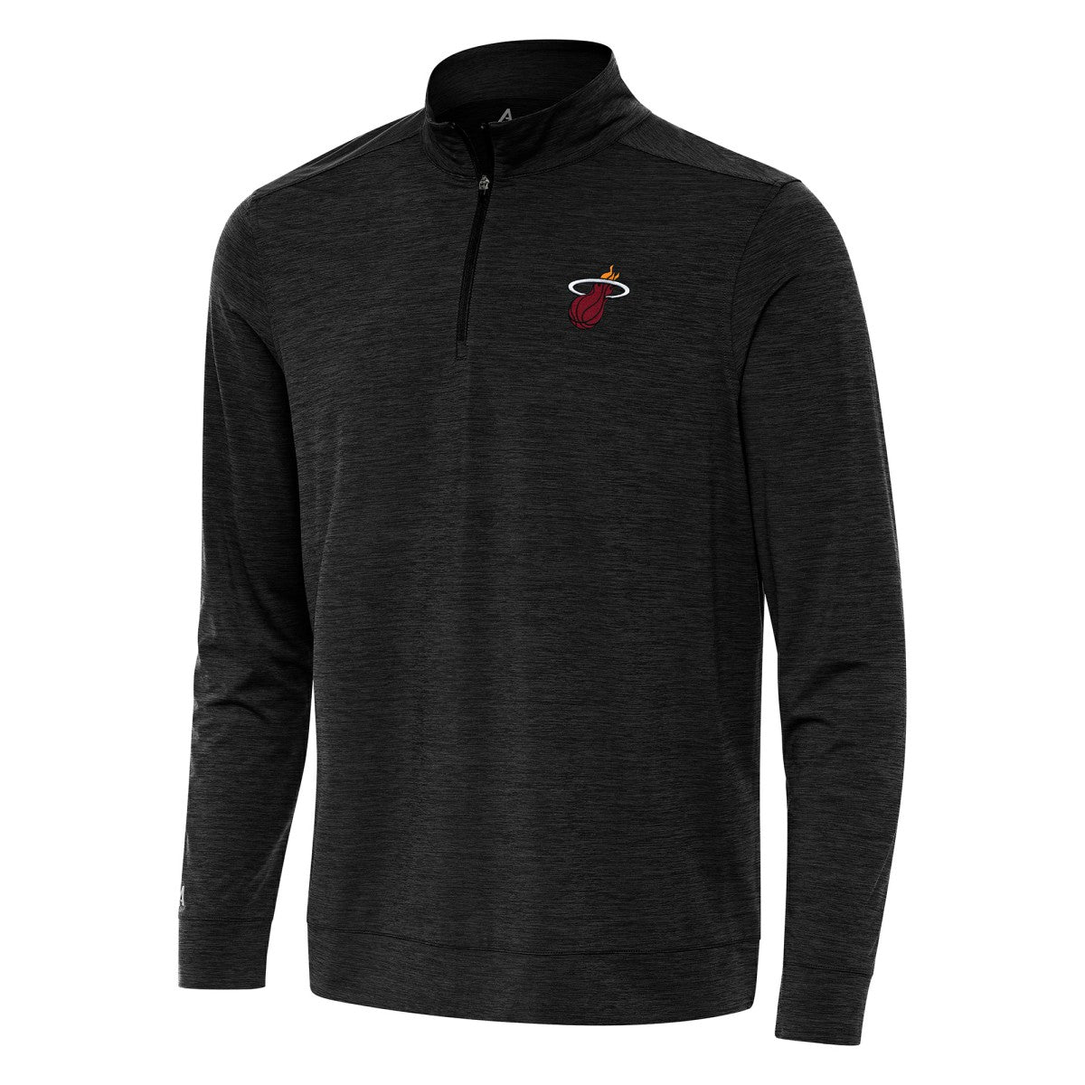 Miami Heat Antigua Bright Quarter-Zip Top Heather Black
