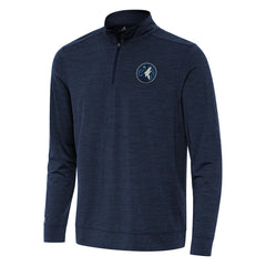 Minnesota Timberwolves Antigua Bright Quarter-Zip Top Heather Navy