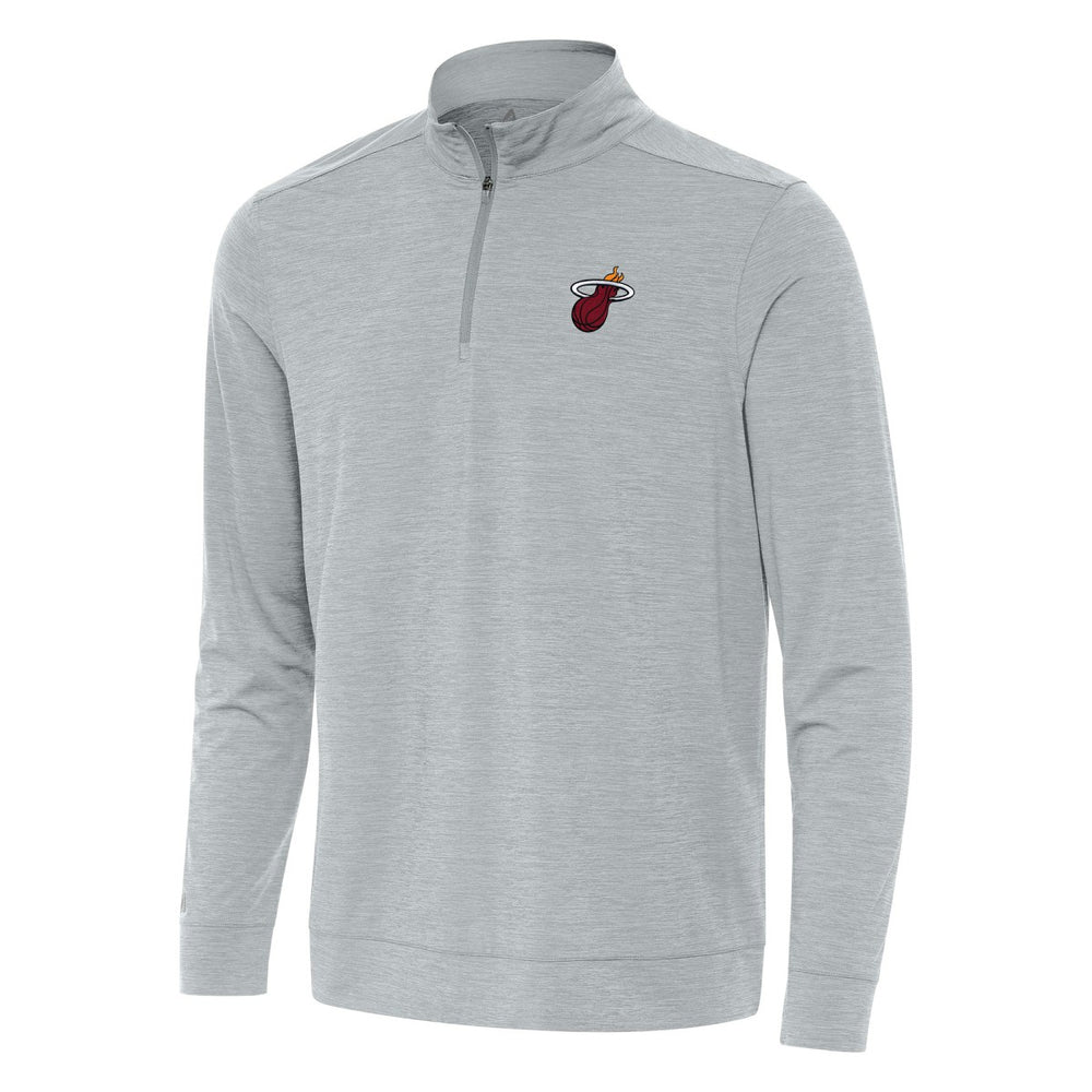 Miami Heat Antigua Bright Quarter-Zip Top Heather Gray
