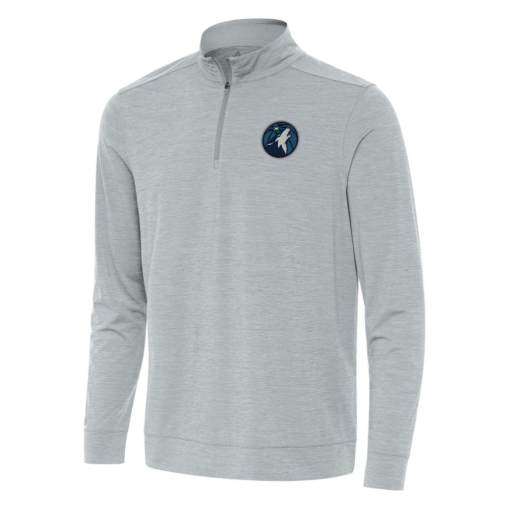 Minnesota Timberwolves Antigua Bright Quarter-Zip Top Heather Gray