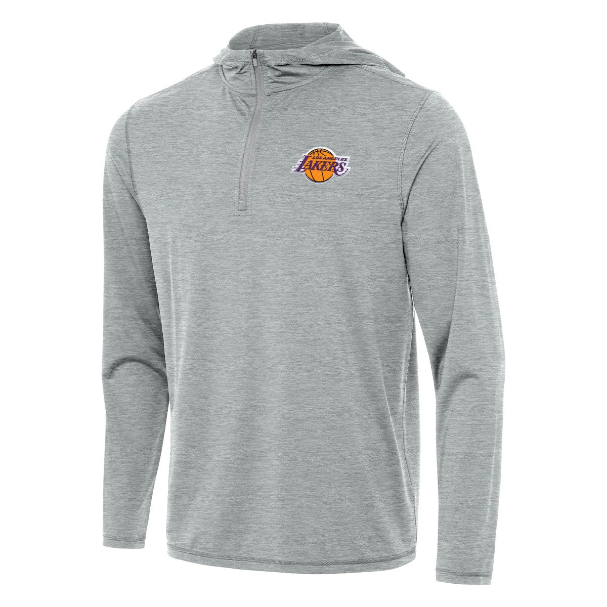 Los Angeles Lakers Antigua Tidy Quarter-Zip Hoodie Heather Gray