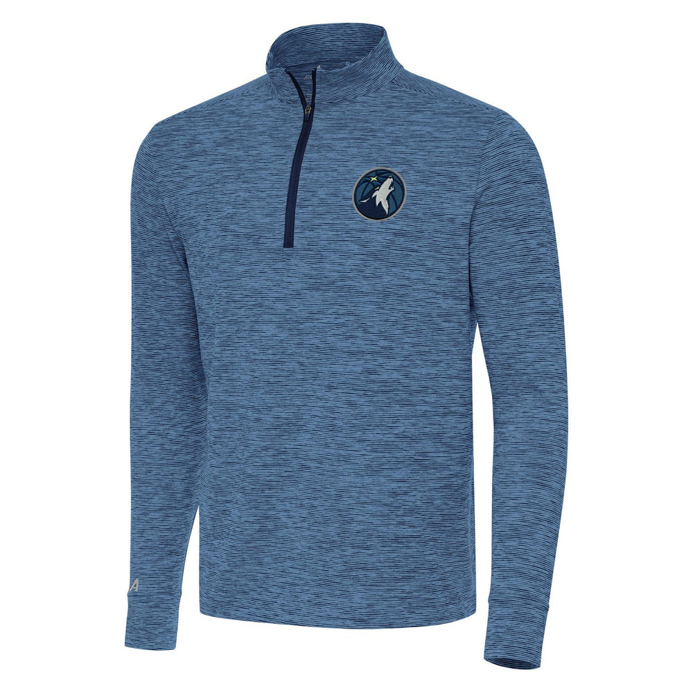 Minnesota Timberwolves Antigua Cause Quarter-Zip Top Heather Navy