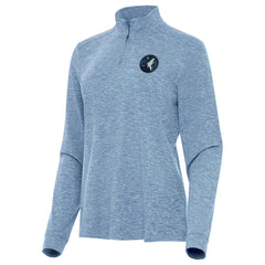 Minnesota Timberwolves Antigua Women's Mentor Quarter-Zip Mock Long Sleeve Top Heather Aqua