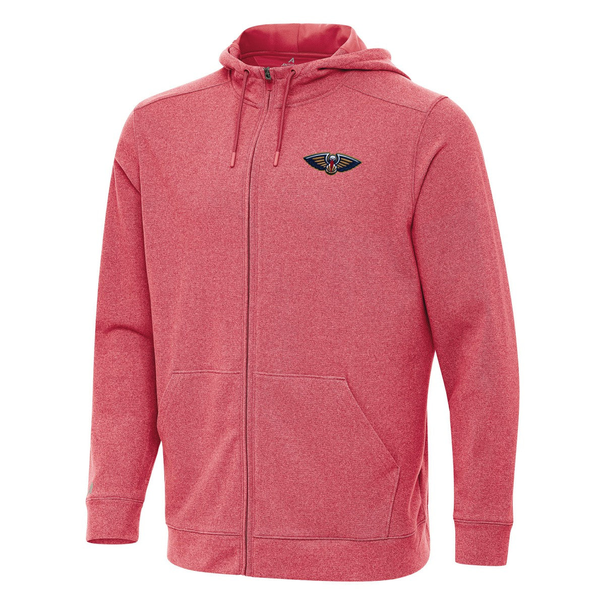 New Orleans Pelicans Antigua Effortless Full-Zip Hoodie Jacket Heather Red