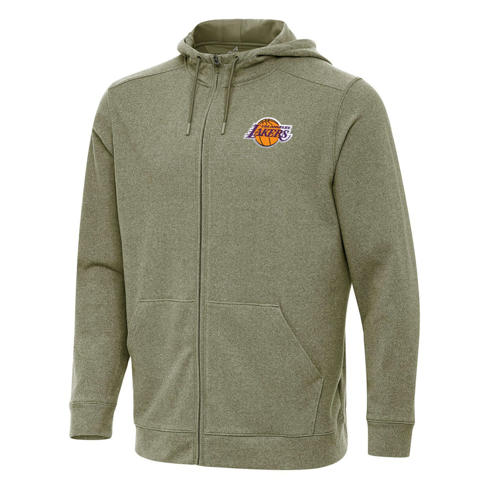 Los Angeles Lakers Antigua Effortless Full-Zip Hoodie Jacket Olive