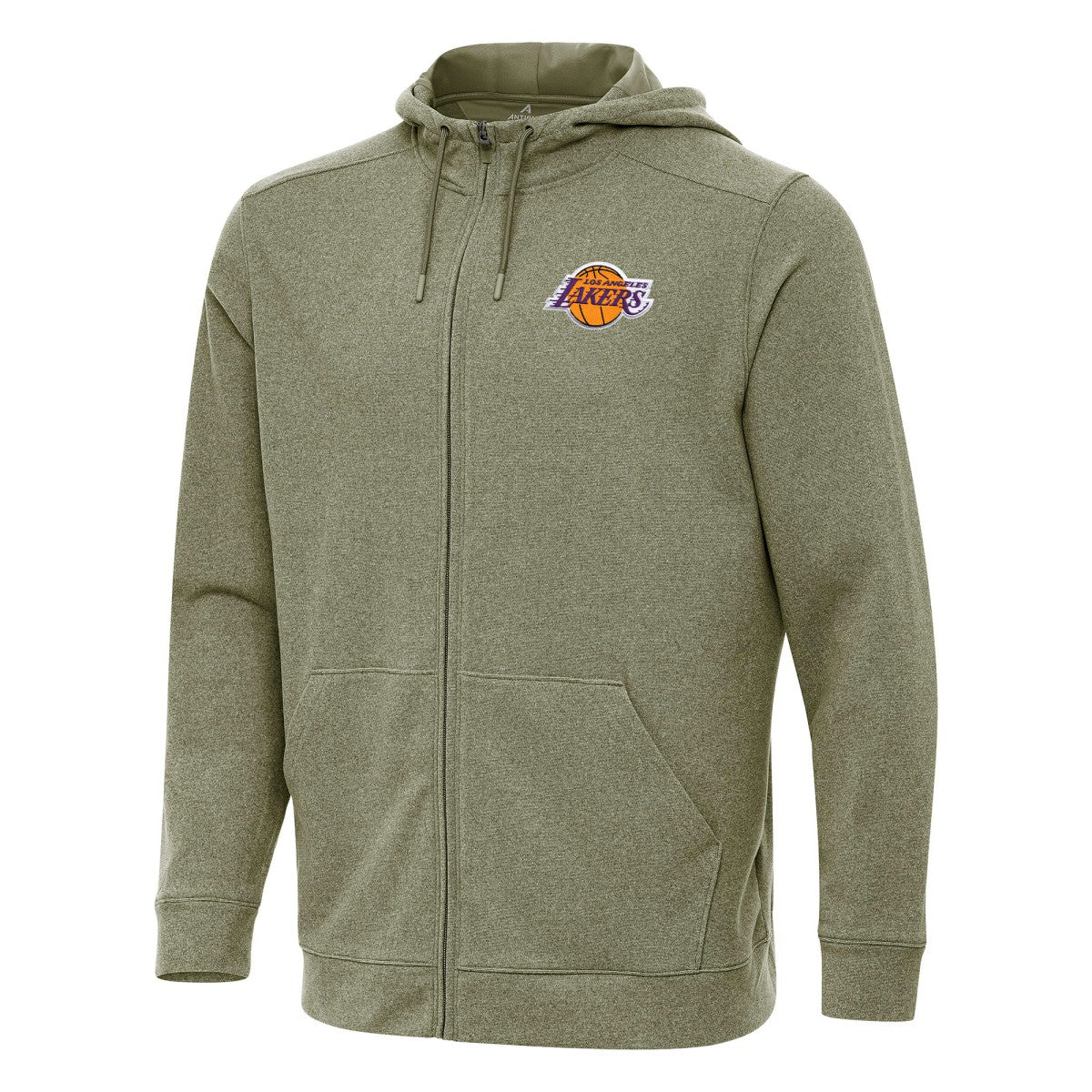 Los Angeles Lakers Antigua Effortless Full-Zip Hoodie Jacket Olive