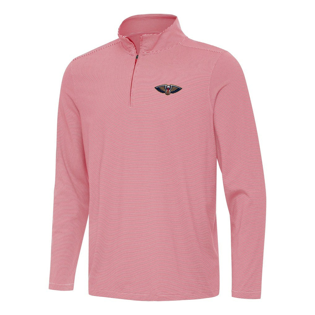 New Orleans Pelicans Antigua Twine Quarter-Zip Top Red