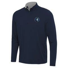 Minnesota Timberwolves Antigua Content Quarter-Zip Top Navy/Gray