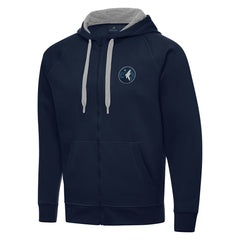 Minnesota Timberwolves Antigua Big & Tall Victory Full-Zip Hoodie Jacket Navy