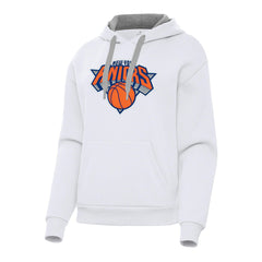 New York Knicks Antigua Women's Victory Pullover Hoodie White