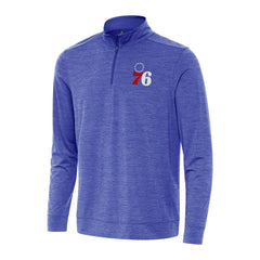 Philadelphia 76ers Antigua Bright Quarter-Zip Top Heather Royal