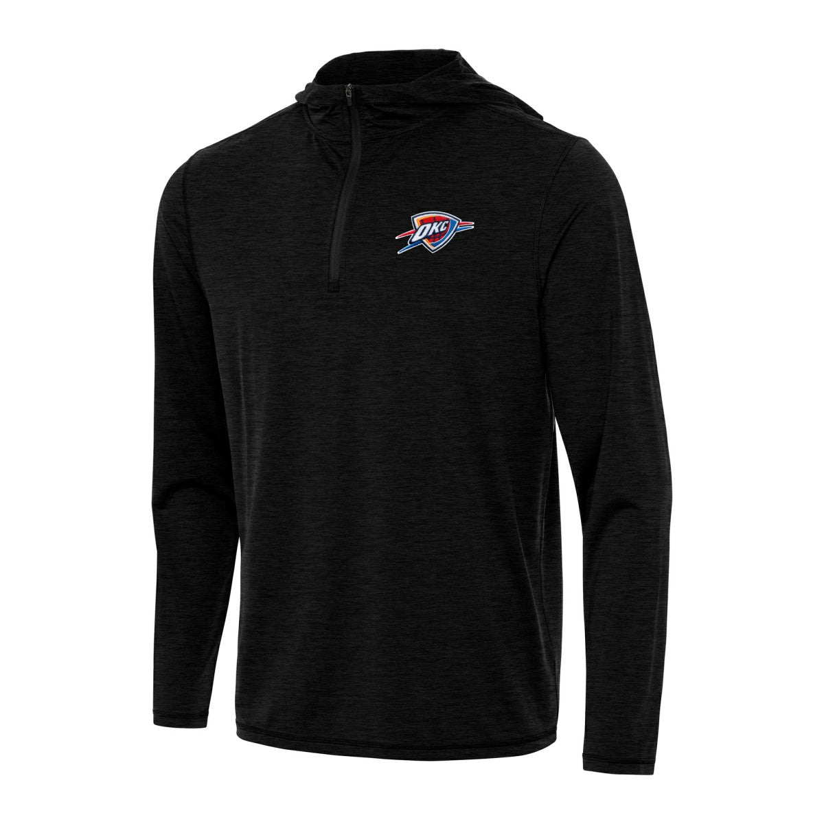 Oklahoma City Thunder Antigua Tidy Quarter-Zip Hoodie Heather Black