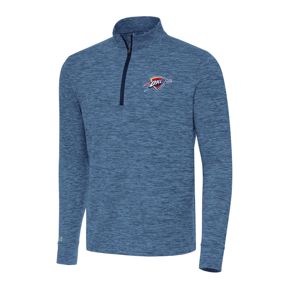 Oklahoma City Thunder Antigua Cause Quarter-Zip Top Heather Navy