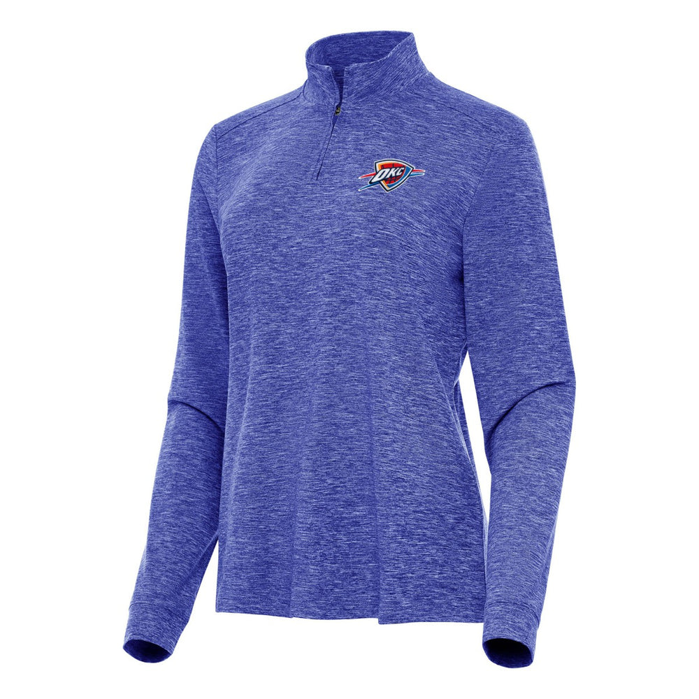Oklahoma City Thunder Antigua Women's Mentor Quarter-Zip Mock Long Sleeve Top Heather Royal