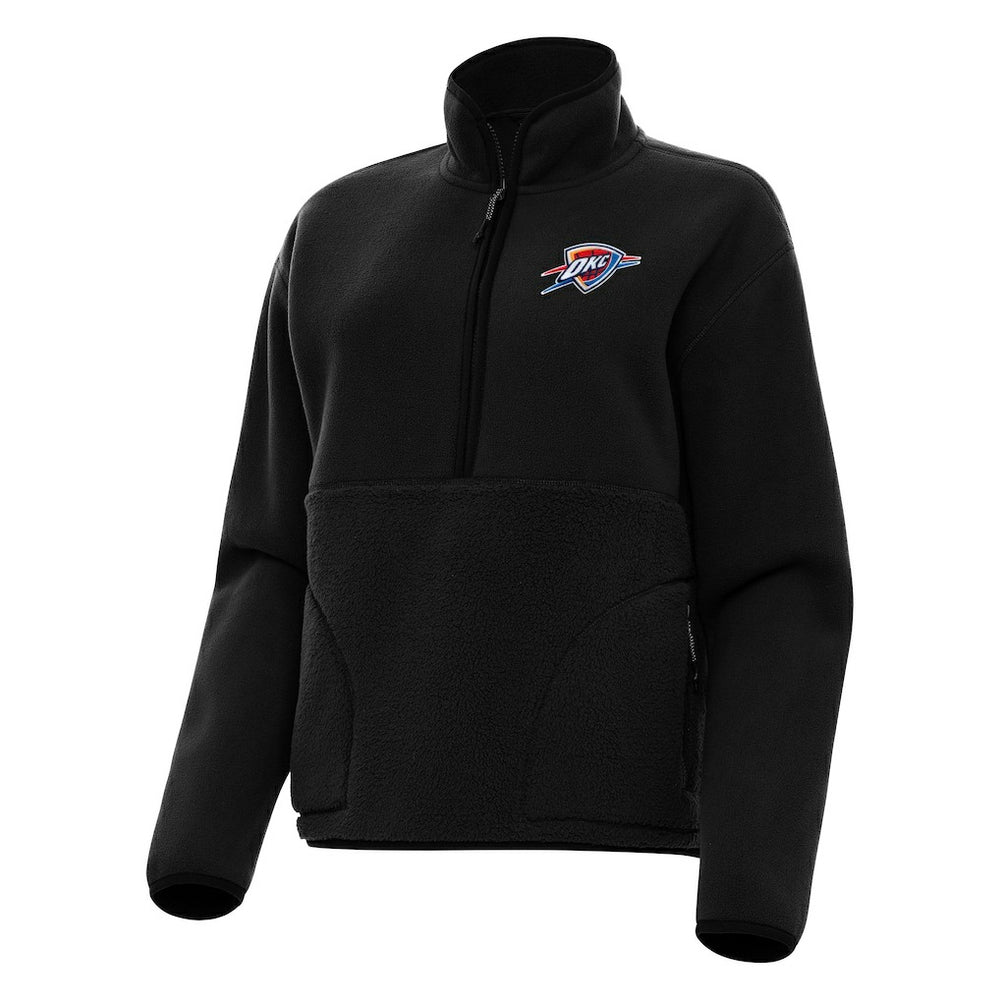 Oklahoma City Thunder Antigua Women's Figure Half-Zip Pullover Sweatshirt Black