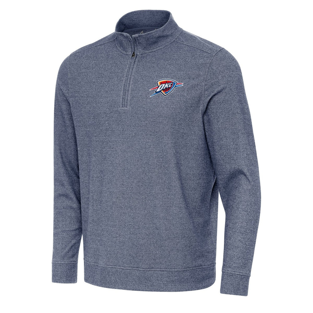 Oklahoma City Thunder Antigua Subtle Quarter-Zip Sweatshirt Heather Navy