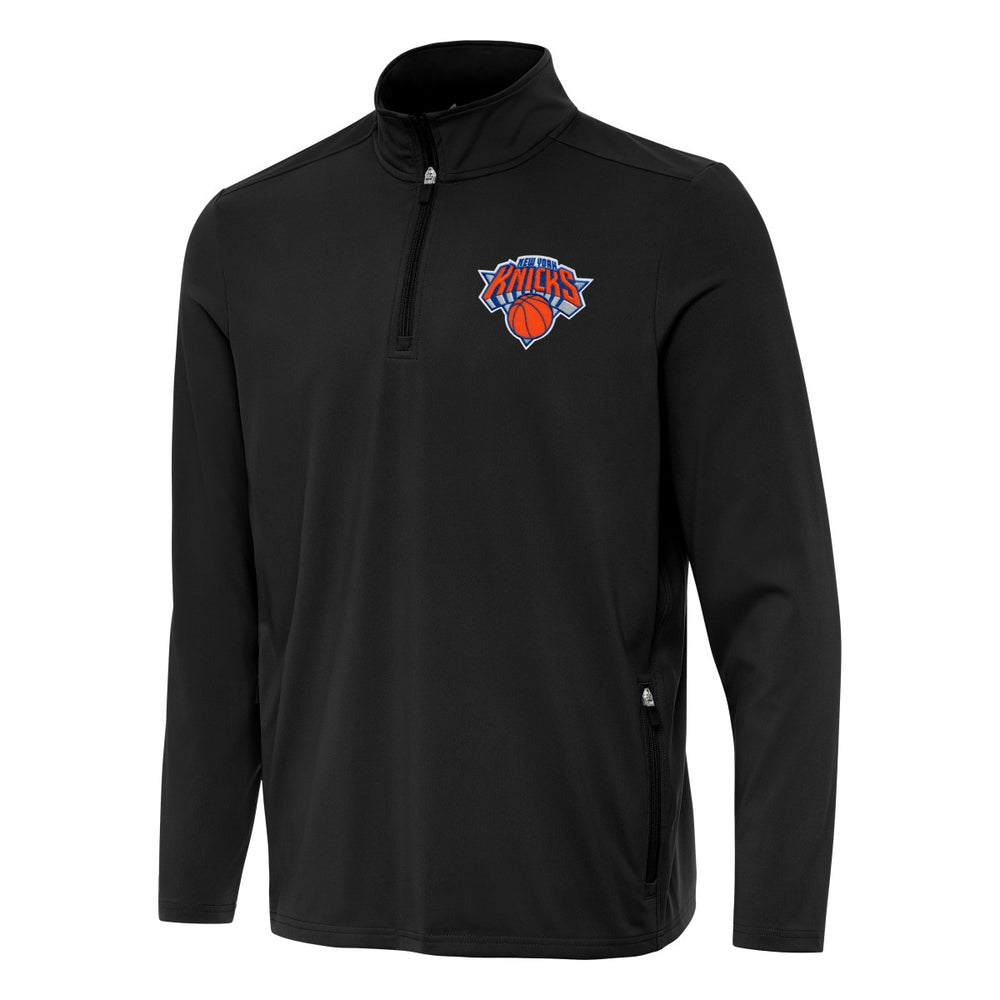 New York Knicks Antigua Perilous Quarter-Zip Sweatshirt Black