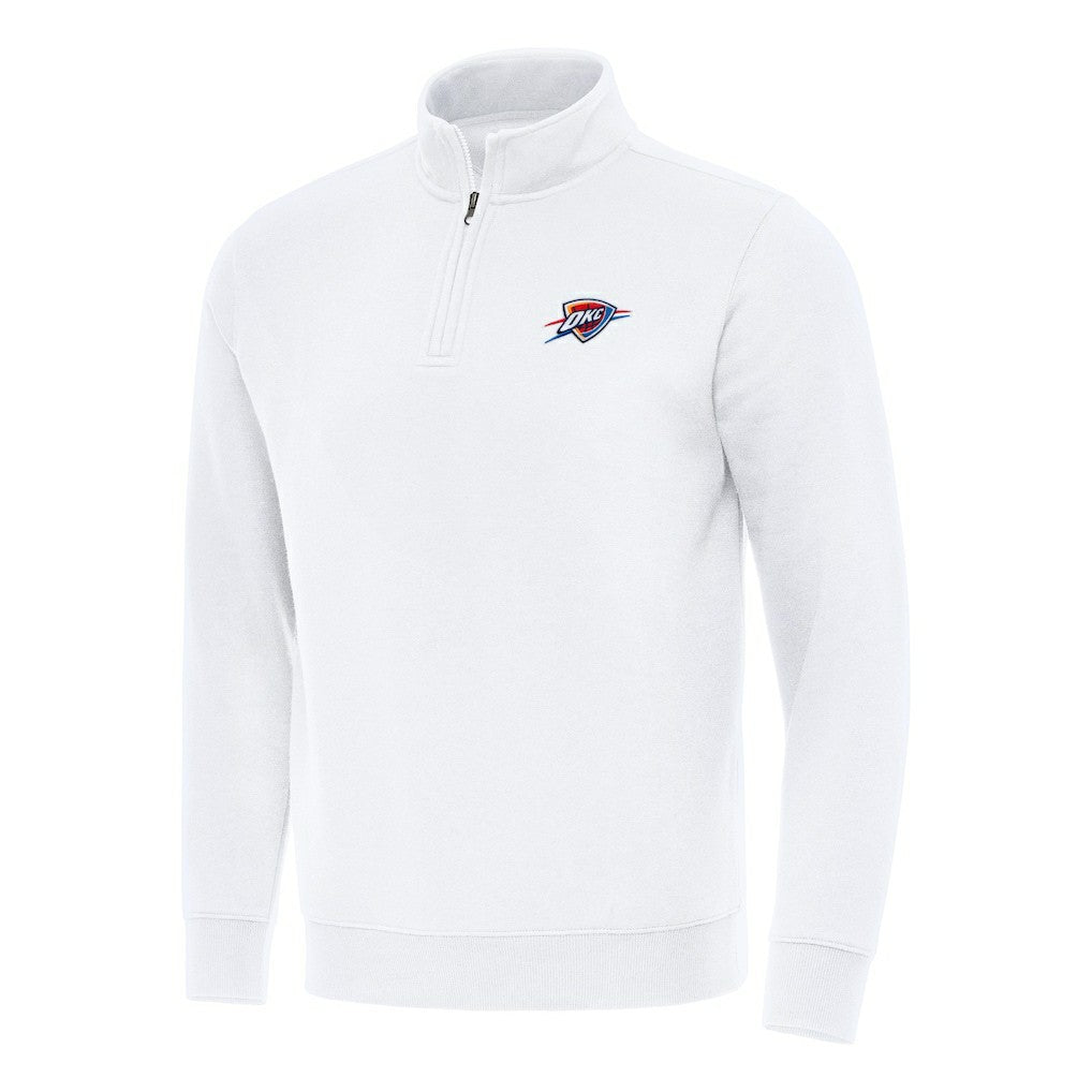 Oklahoma City Thunder Antigua Victory Quarter-Zip Mock Sweatshirt White