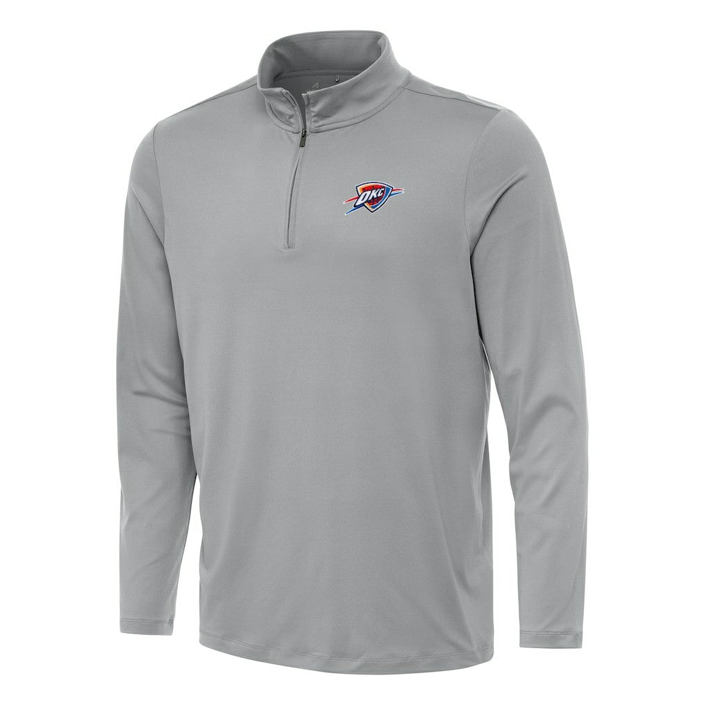Oklahoma City Thunder Antigua Reprocess Quarter-Zip Top Gray