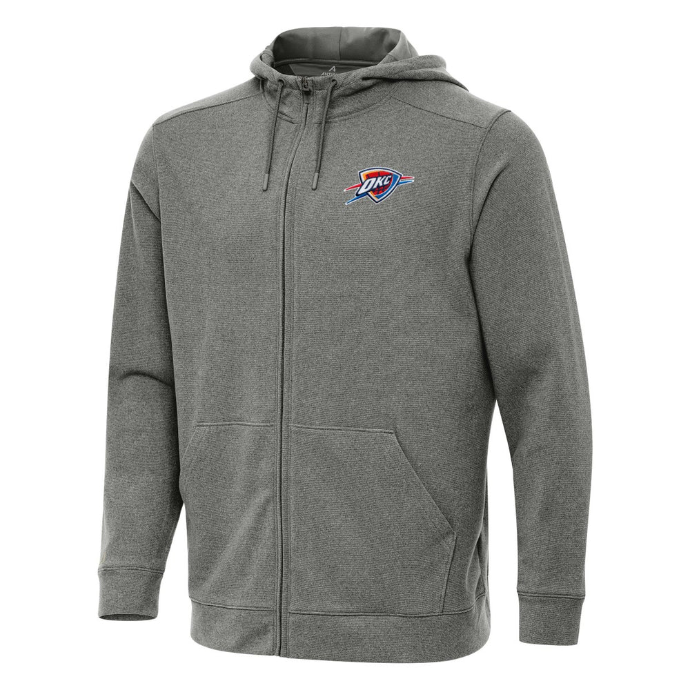 Oklahoma City Thunder Antigua Effortless Full-Zip Hoodie Jacket Heather Charcoal