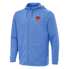 New York Knicks Antigua Effortless Full-Zip Hoodie Jacket Heather Blue
