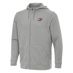 Oklahoma City Thunder Antigua Effortless Full-Zip Hoodie Jacket Heather Gray