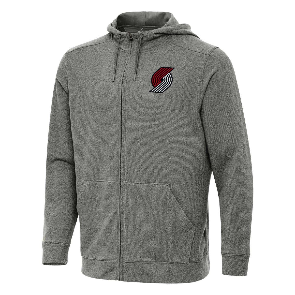Portland Trail Blazers Antigua Effortless Full-Zip Hoodie Jacket Heather Charcoal