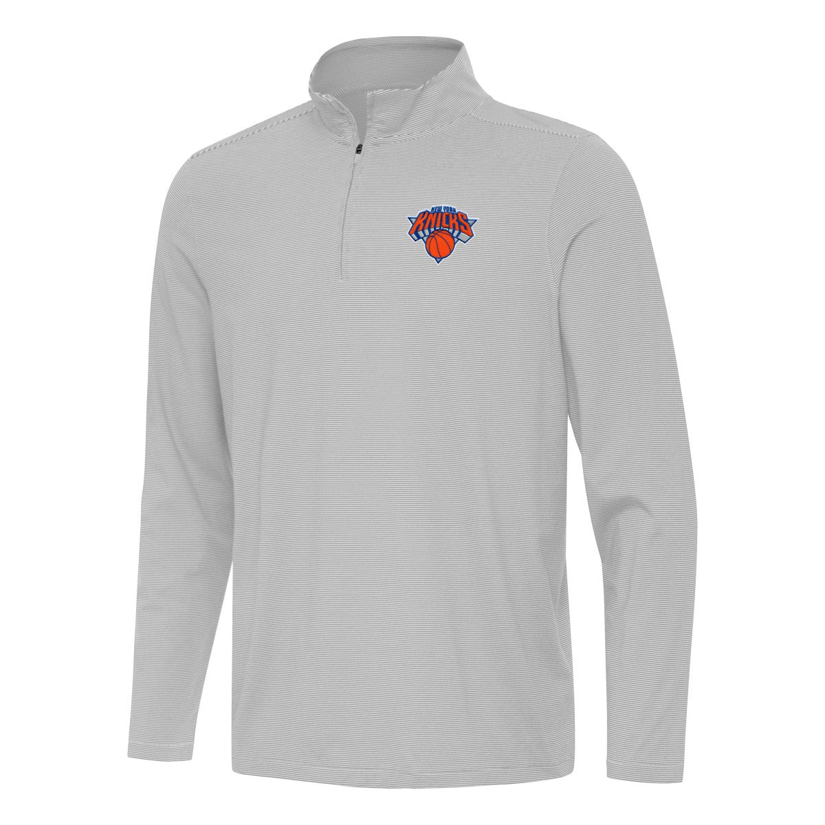 New York Knicks Antigua Twine Quarter-Zip Top Gray