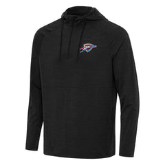 Oklahoma City Thunder Antigua Spikes Raglan Quarter-Zip Hoodie Heather Black