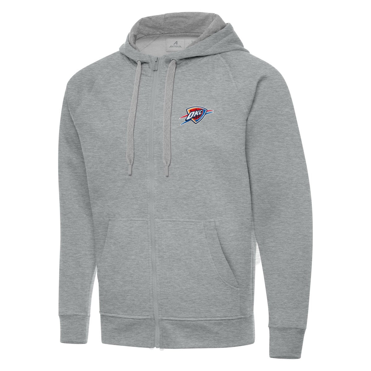 Oklahoma City Thunder Antigua Big & Tall Victory Full-Zip Hoodie Jacket Heather Gray