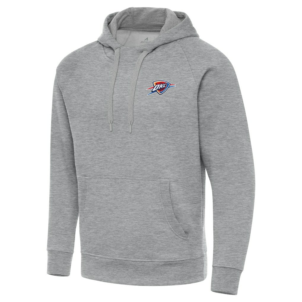 Oklahoma City Thunder Antigua Big & Tall Victory Raglan Pullover Hoodie Heather Gray